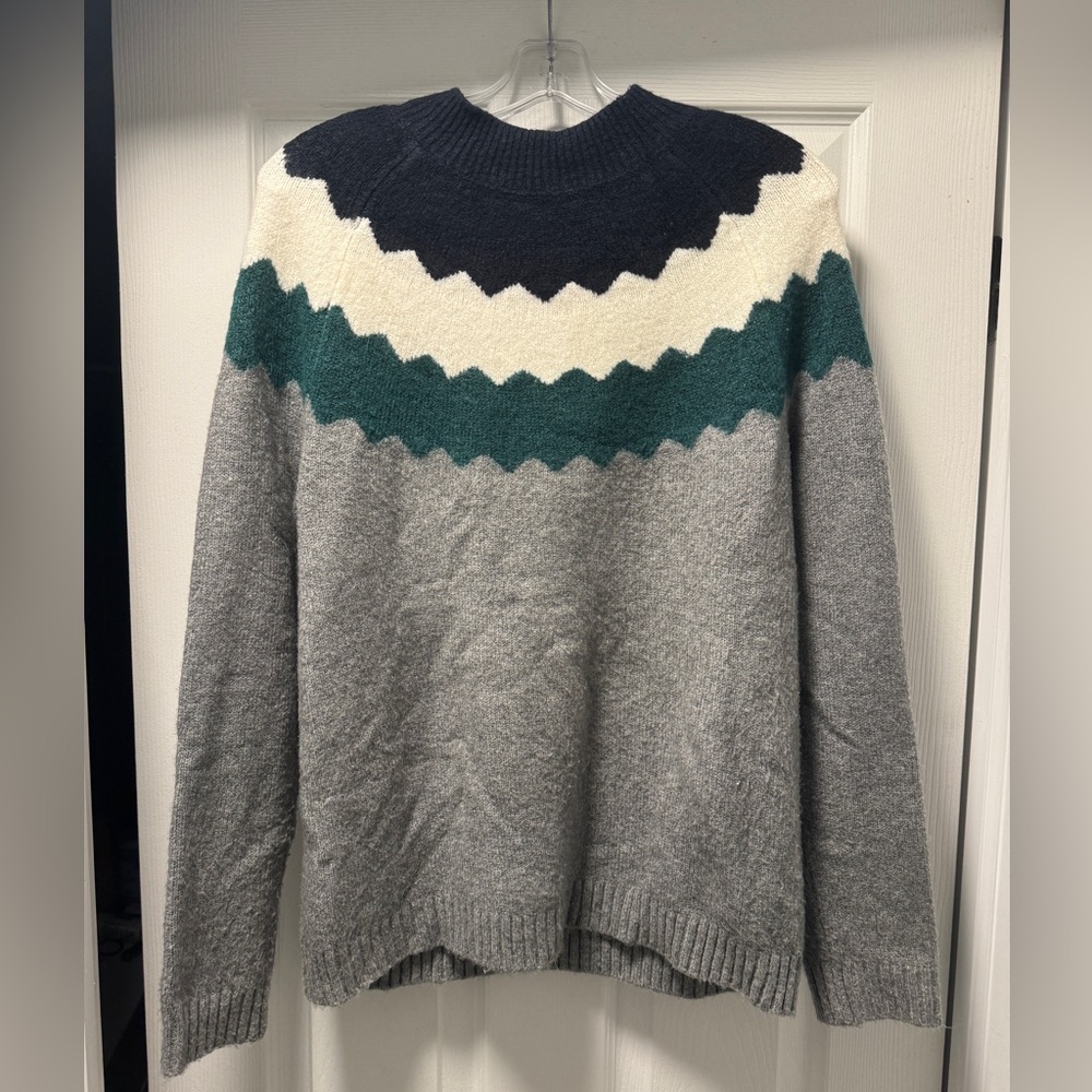 Talbots Scalloped Yoke Mock neck Pullover